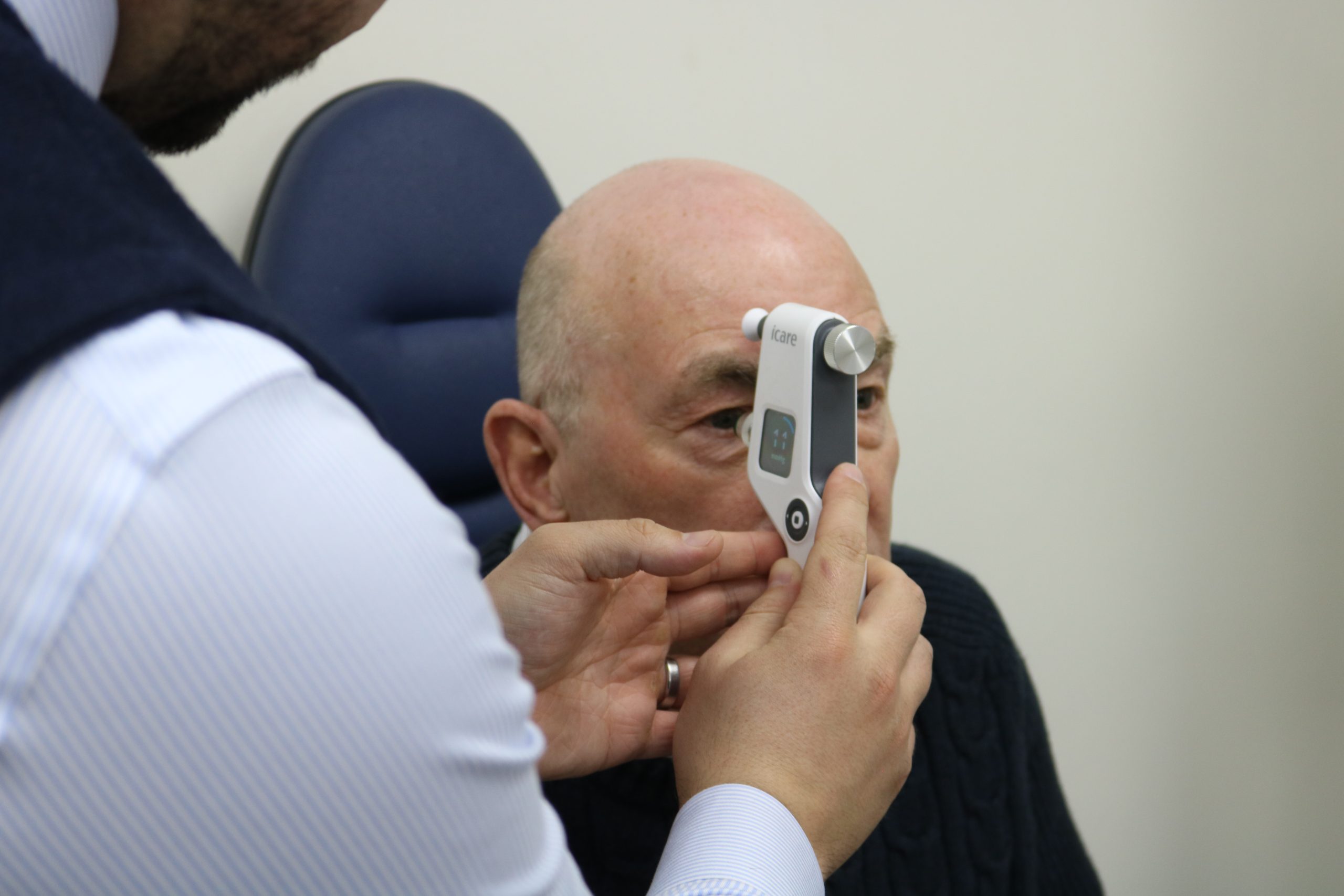 person having eye exam - how often for eye tests