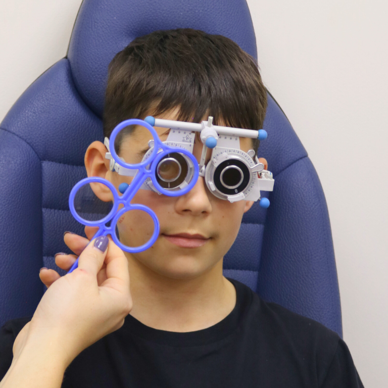 Child having an eye exam